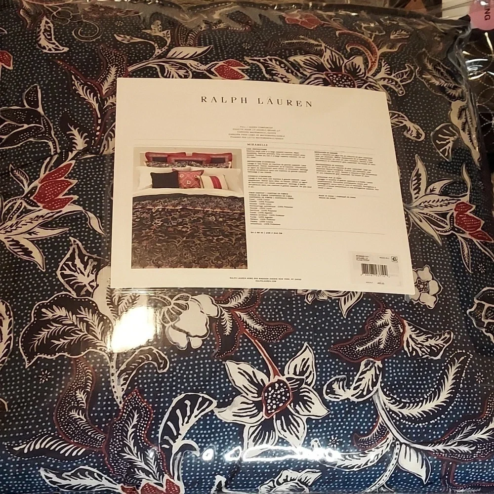 Ralph Lauren Home Mirabelle Full Queen Comforter Indigo Blue